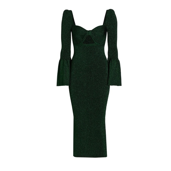 Self-Portrait Metallic Knit Cut-Out Midi-Dress, Medium, Christmas - Picture 5 of 7